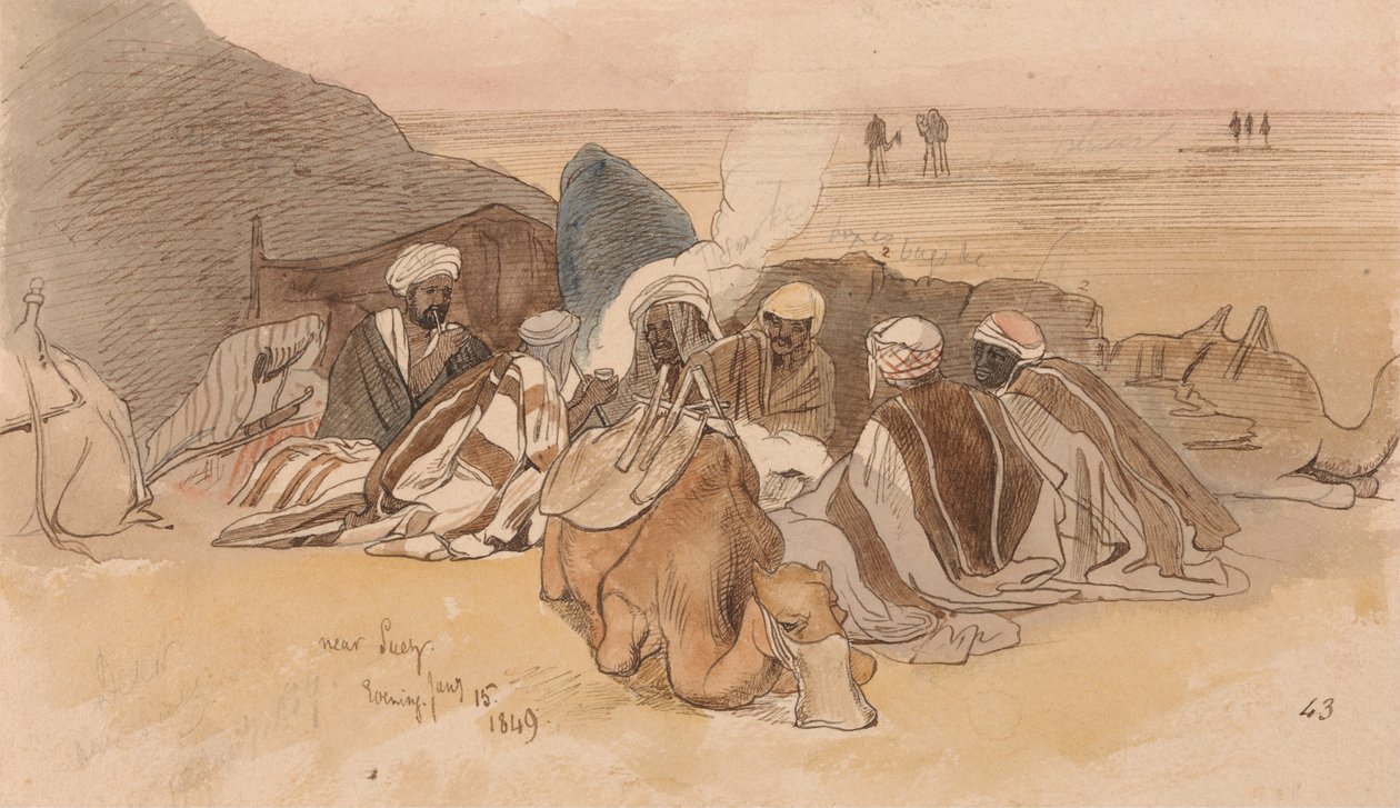Süveyş yakınlarında, akşam, 15 Ocak 1849 (43) by Edward Lear