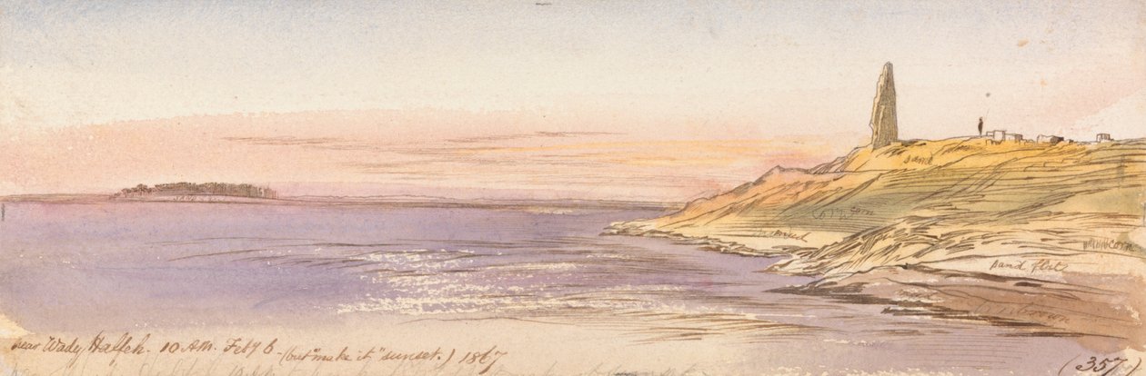 Wady Halfeh yakınında by Edward Lear