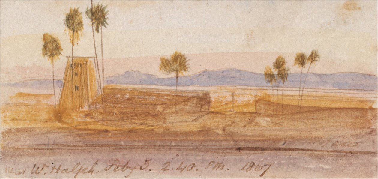 Wady Halfeh yakınında by Edward Lear