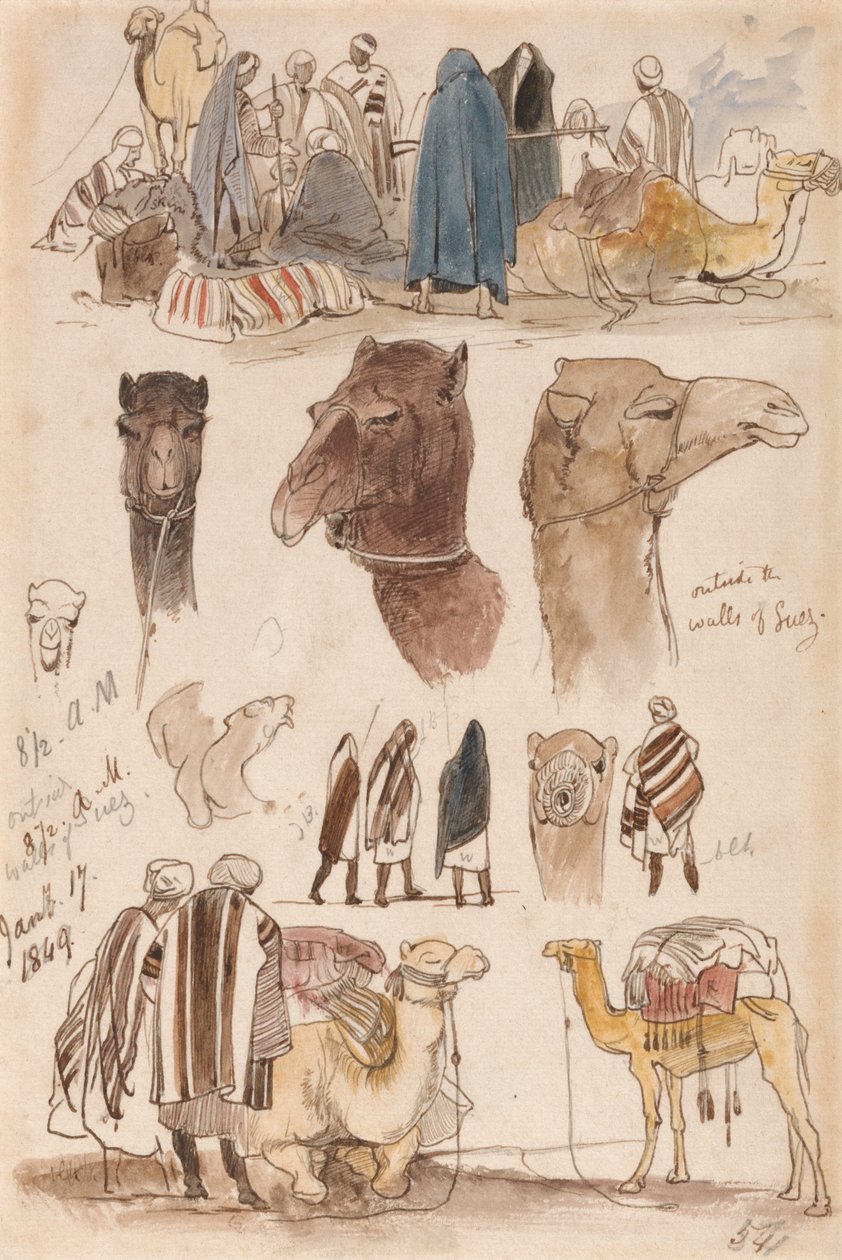 Süveyş Surları Dışı, sabah 8-30, 17 Ocak 1849 (54) by Edward Lear
