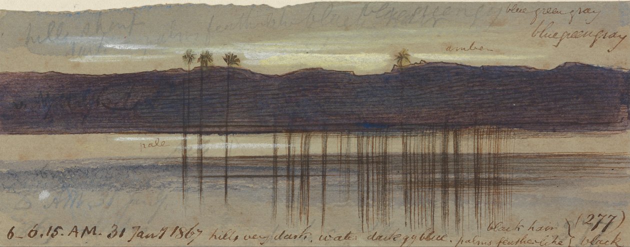 Philae, 6-00-6-15, 31 Ocak 1867 (277) by Edward Lear