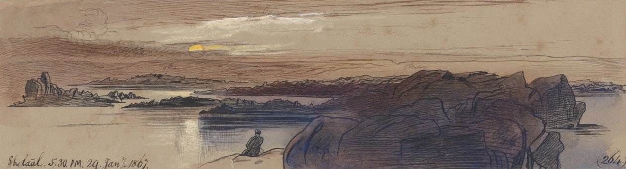 Şelaal, sabah 5-30, 29 Ocak 1867 (264) by Edward Lear