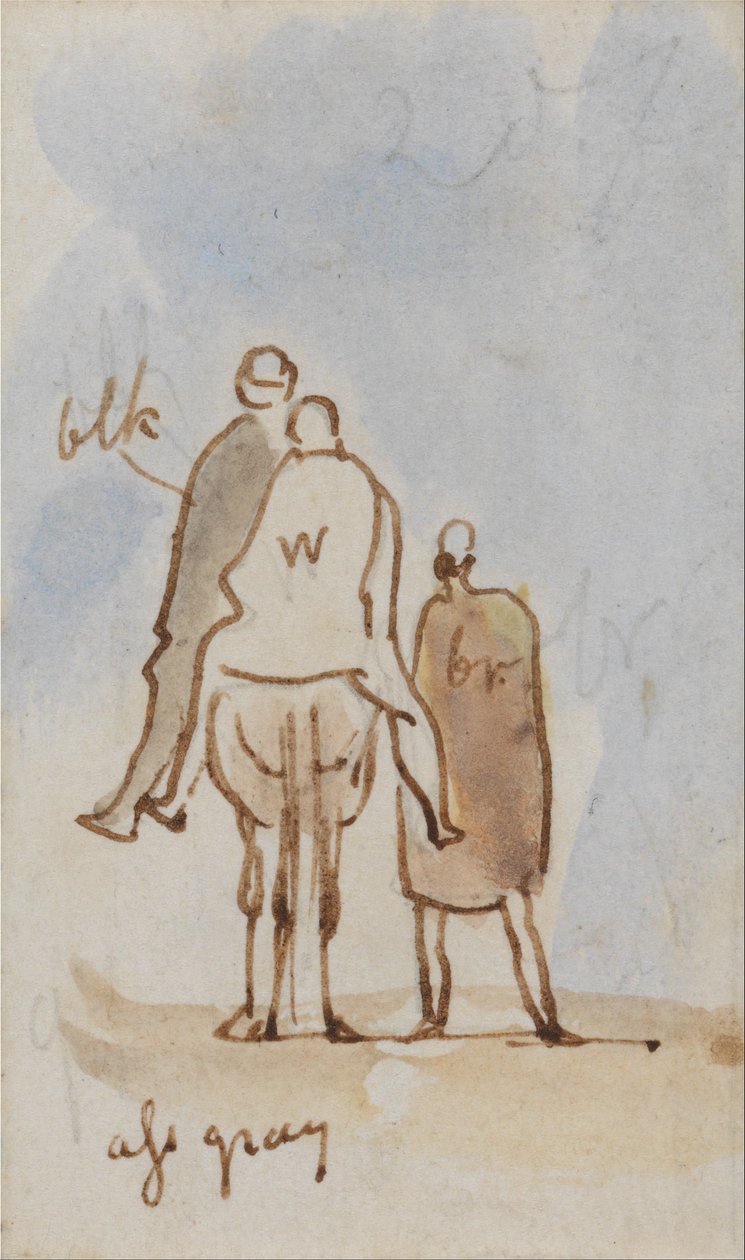 Figürlerin ve bir devenin incelenmesi by Edward Lear