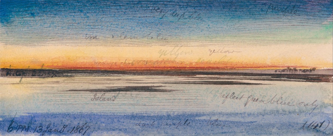 Nil boyunca gün batımı by Edward Lear