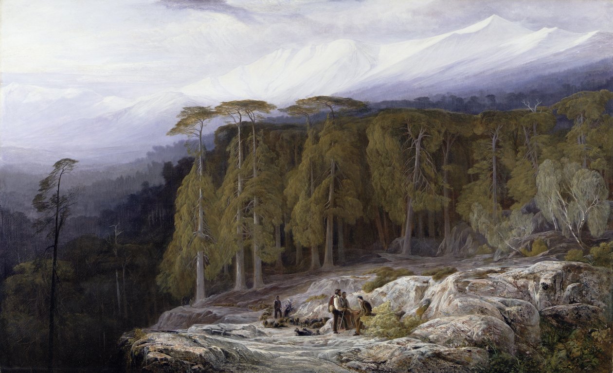 Valdoniello Ormanı, Korsika, 1869 by Edward Lear