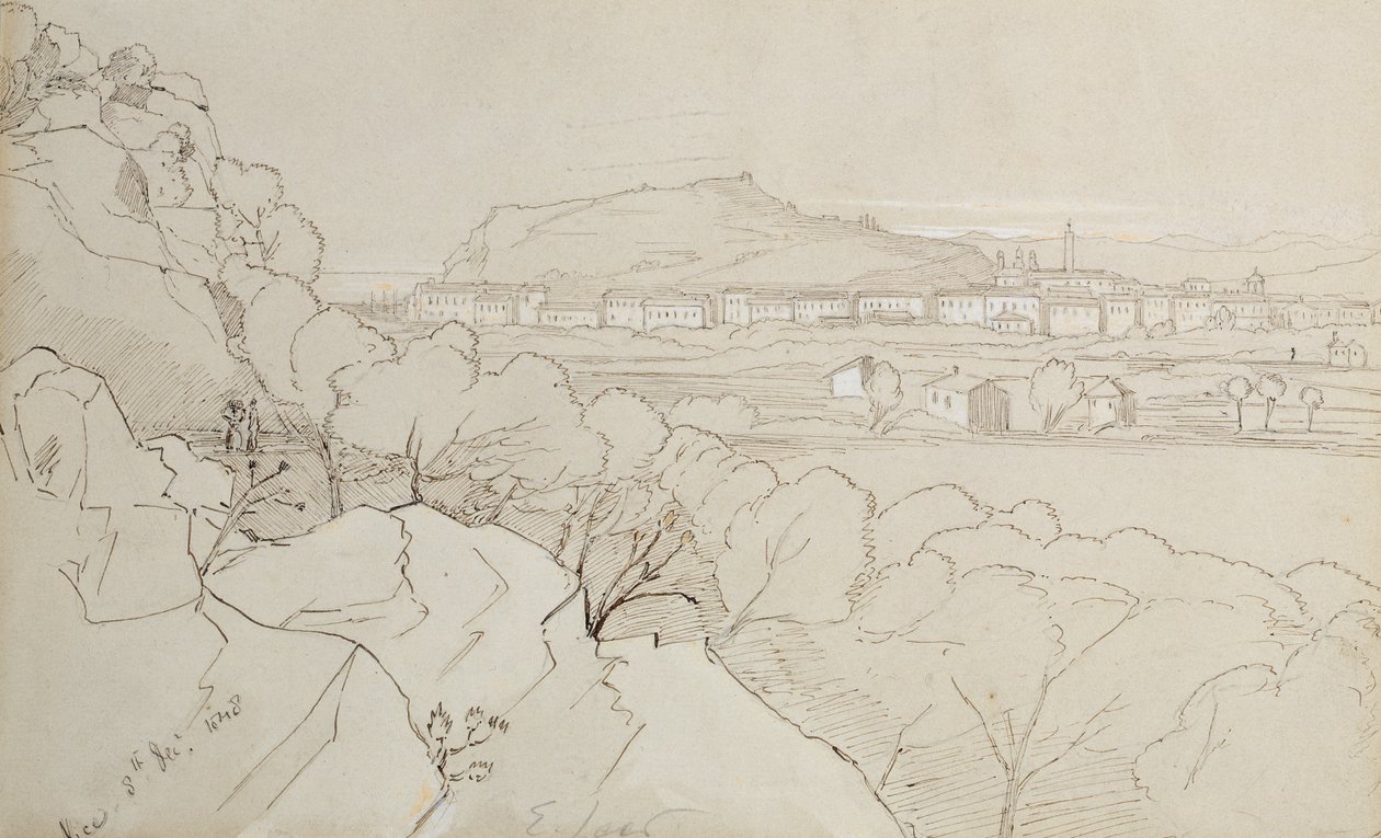 Nice manzarası, 1848 by Edward Lear