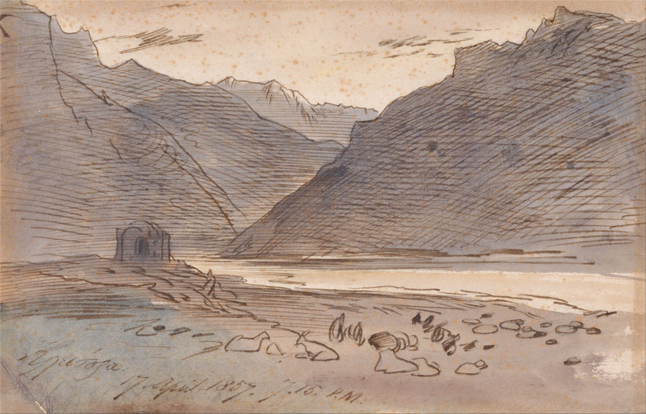 Vjose, 7-15 pm. 17 Nisan 1857 by Edward Lear