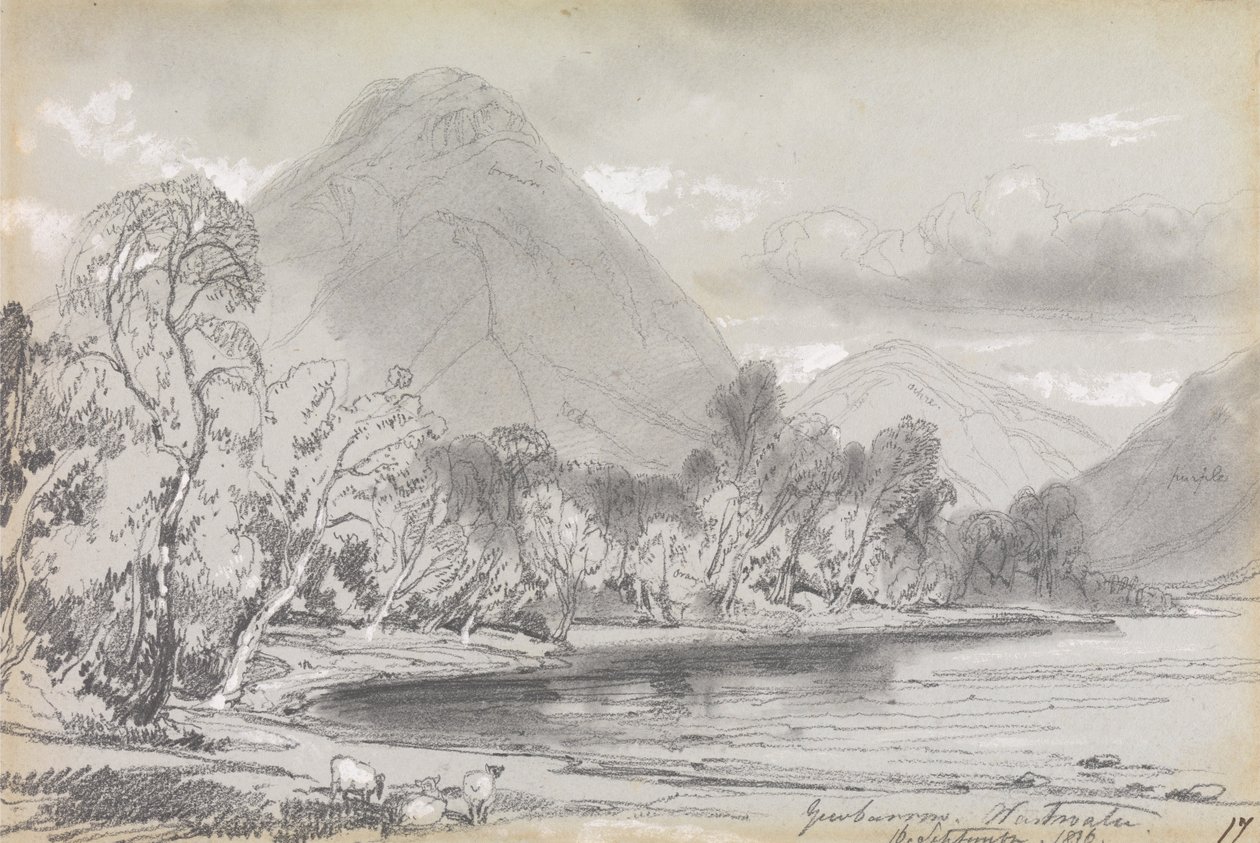 Porsuk arabası, Wastwater, 16 Eylül 1836 by Edward Lear