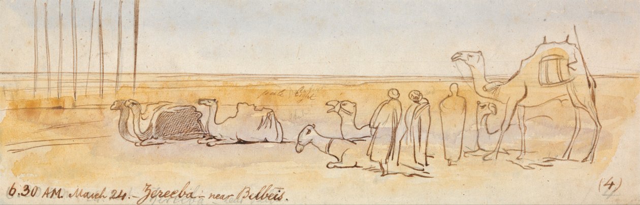 Belbeis yakınlarındaki Zereeba by Edward Lear