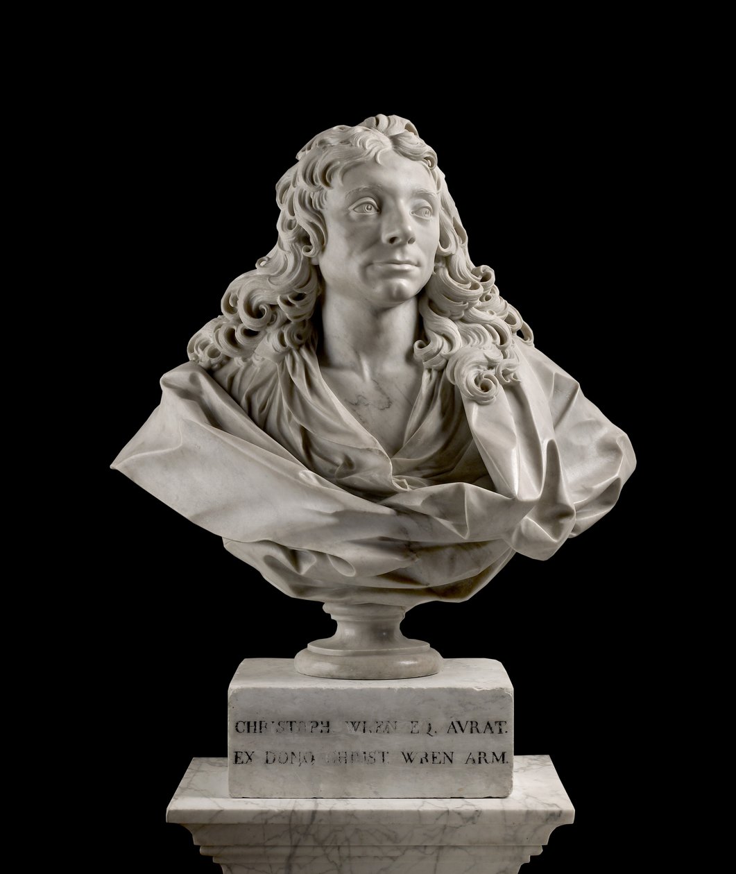 Sir Christopher Wren (1632-1723), 1673 (mermer) by Edward Pierce