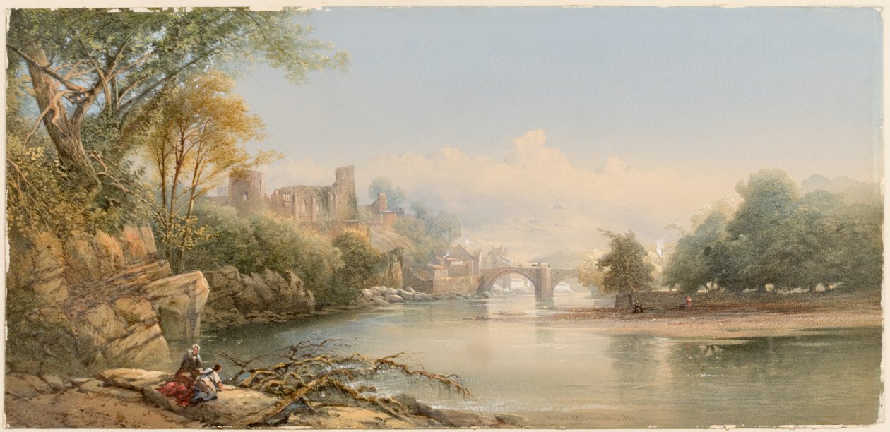 Barnard Castle (kağıt üzerine gövde rengi ve sulu boya (kart üzerinde)) by Edward Richardson