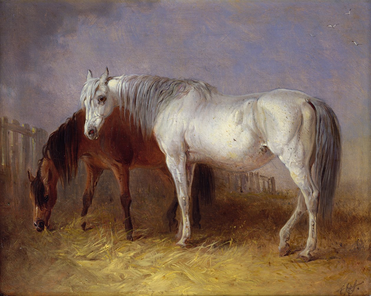 Gri ve kestane atları by Edward Robert Smythe