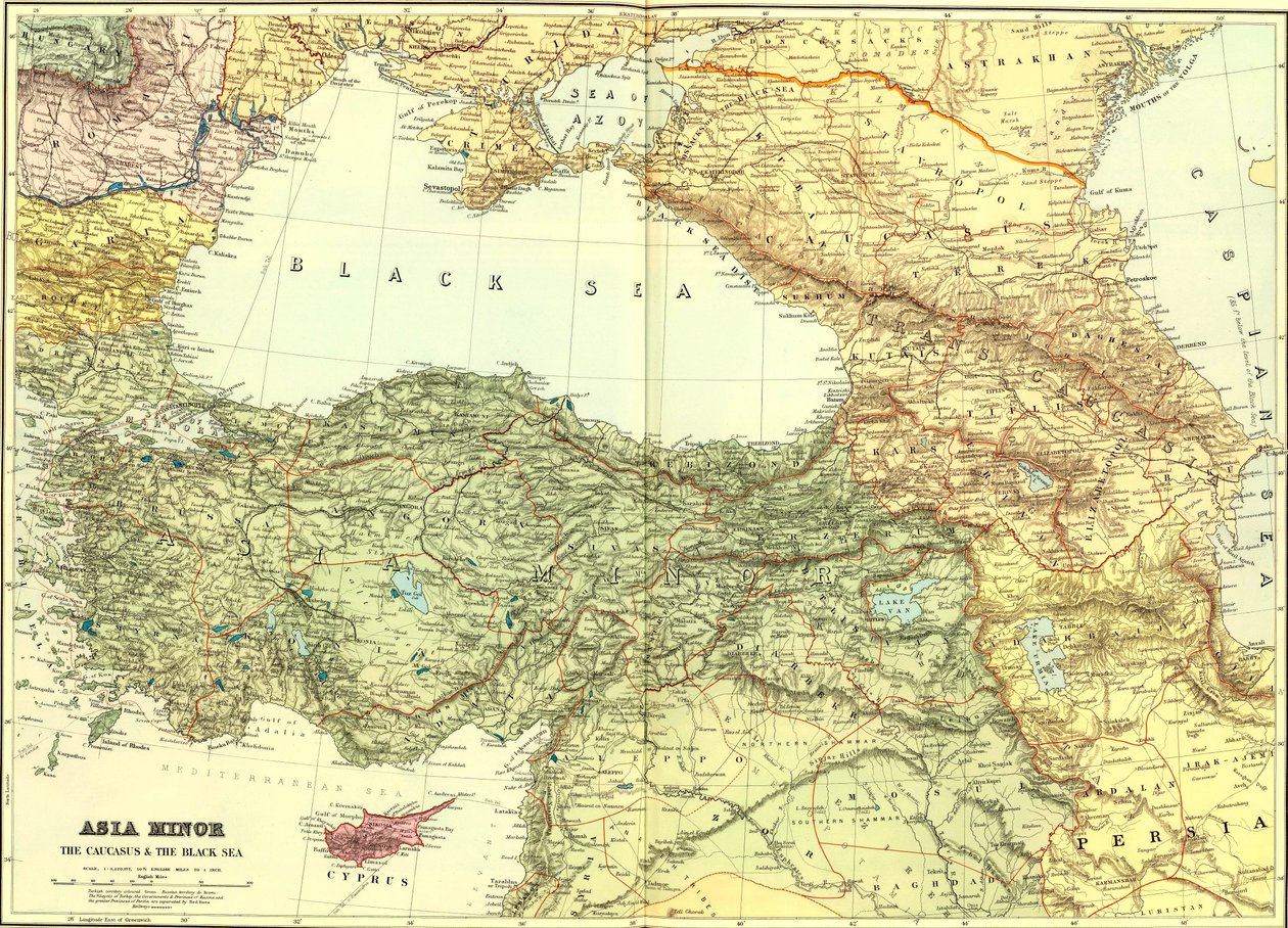Küçük Asya, Kafkaslar ve Karadeniz. by Edward Stanford