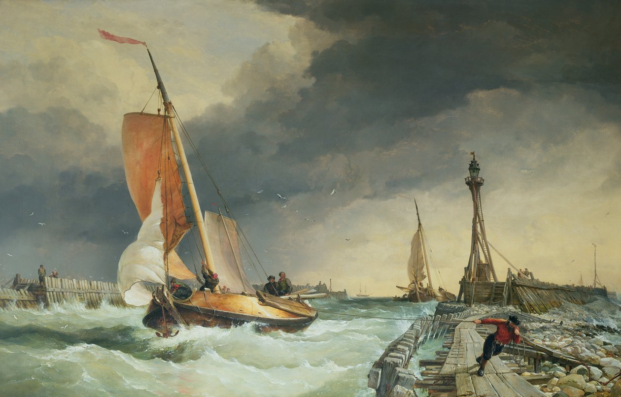 Zuider Zee - limana dönen tekne by Edward William Cooke