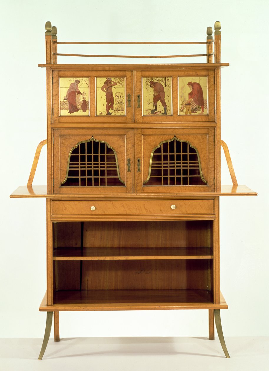 Boyalı Panelli Saten Ahşap Dolap, c.1877 (saten ahşap) by Edward William Godwin