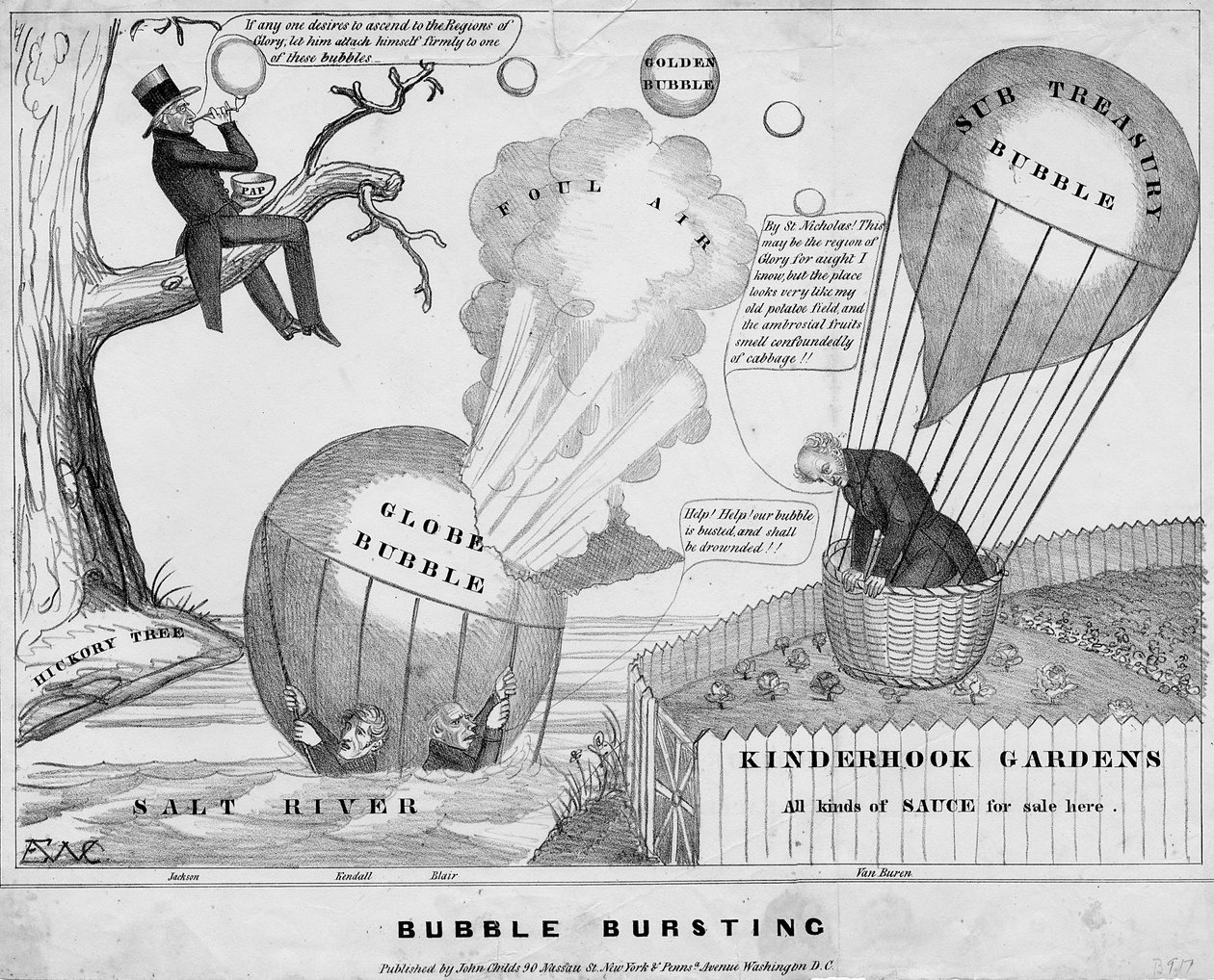 Kabarcık patlaması, John Childs, New York ve Washington DC tarafından yayınlandı, c.1840 by Edward Williams Clay