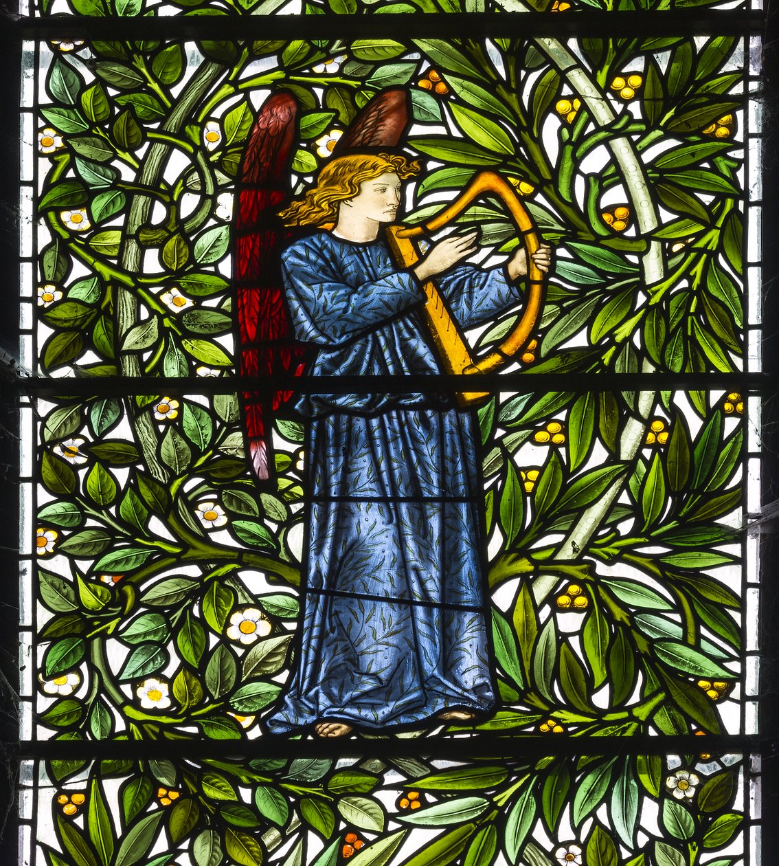 Rahibe Monkton, St Mary, Morris Marshall & Faulkner & Co, William Morris, Edward Burne-Jones, Angel Müzisyen, 1873 by Edward and Morris Burne Jones