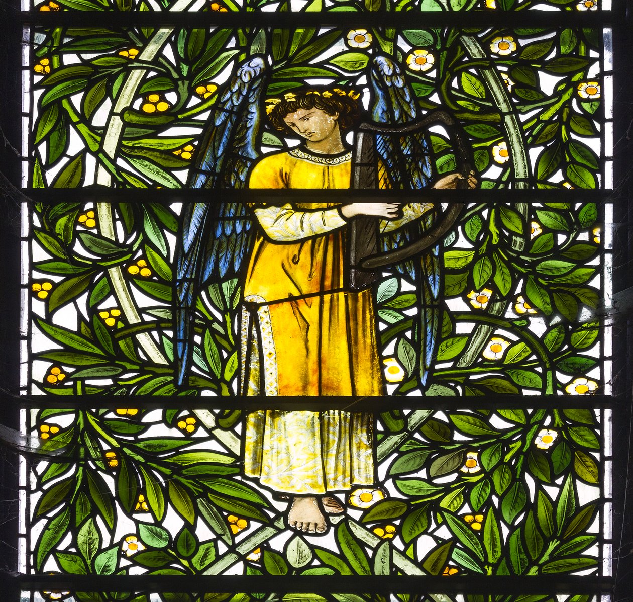 Rahibe Monkton, St Mary, Morris Marshall & Faulkner & Co, William Morris, Edward Burne-Jones, Angel Müzisyen, 1873 by Edward and Morris Burne Jones