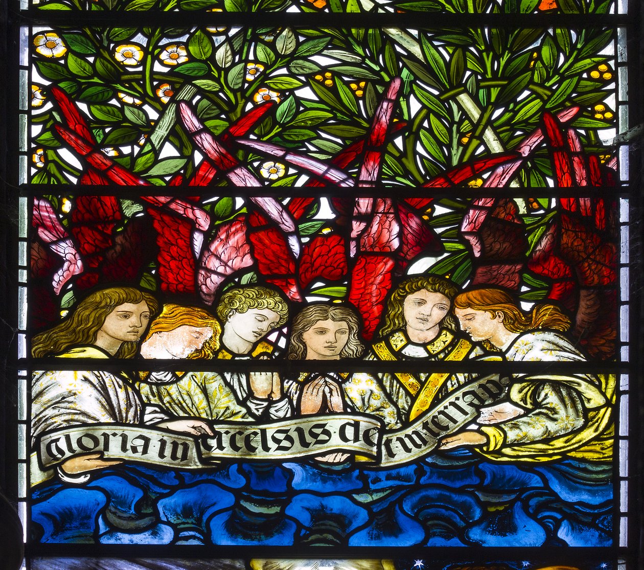 Rahibe Monkton, St Mary, Morris Marshall & Faulkner & Co, William Morris, Edward Burne-Jones, Melek Korosu, 1873 by Edward and Morris Burne-Jones