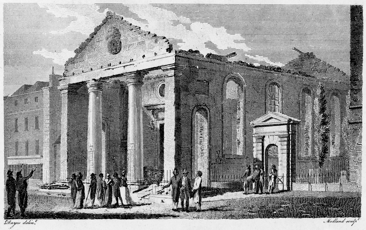 St Paul Covent Garden Harabeleri by Edward (after) Dayes