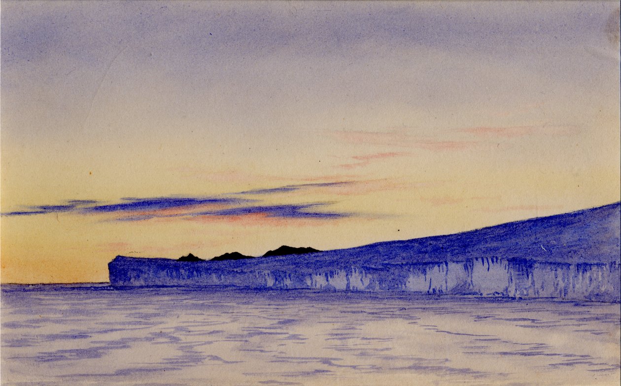 Blue Ice Cliffs, 1901-04 (kağıt üzerinde wc) by Edward Adrian Wilson