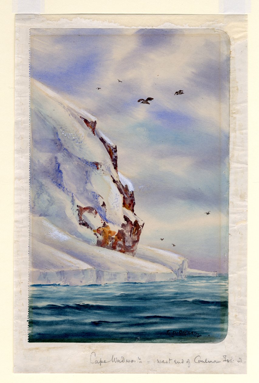 Cape Wadsworth, Coulman Adası (kağıt üzerinde wc) by Edward Adrian Wilson