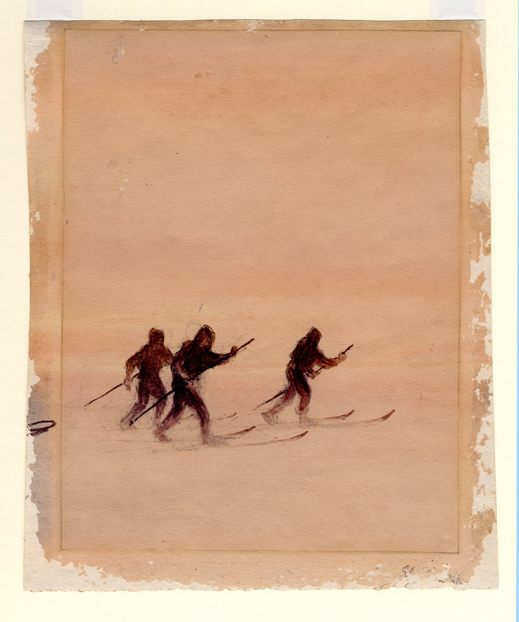 Kayaklı erkekler, 1901-04 (kağıt üzerinde wc) by Edward Adrian Wilson
