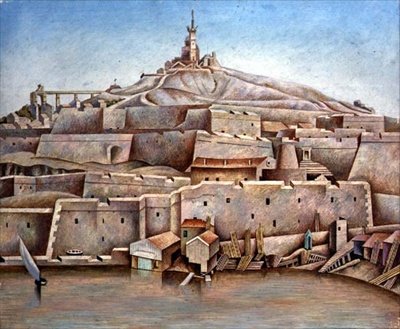 Marsilya, c.1926 (panelde sıcaklık) by Edward Alexander Wadsworth