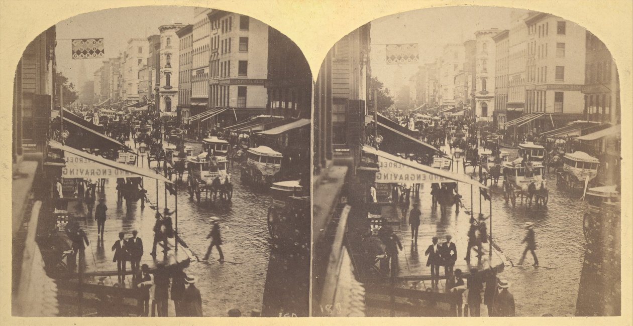 Yağmurlu Bir Günde Broadway, 1859. by Edward Anthony