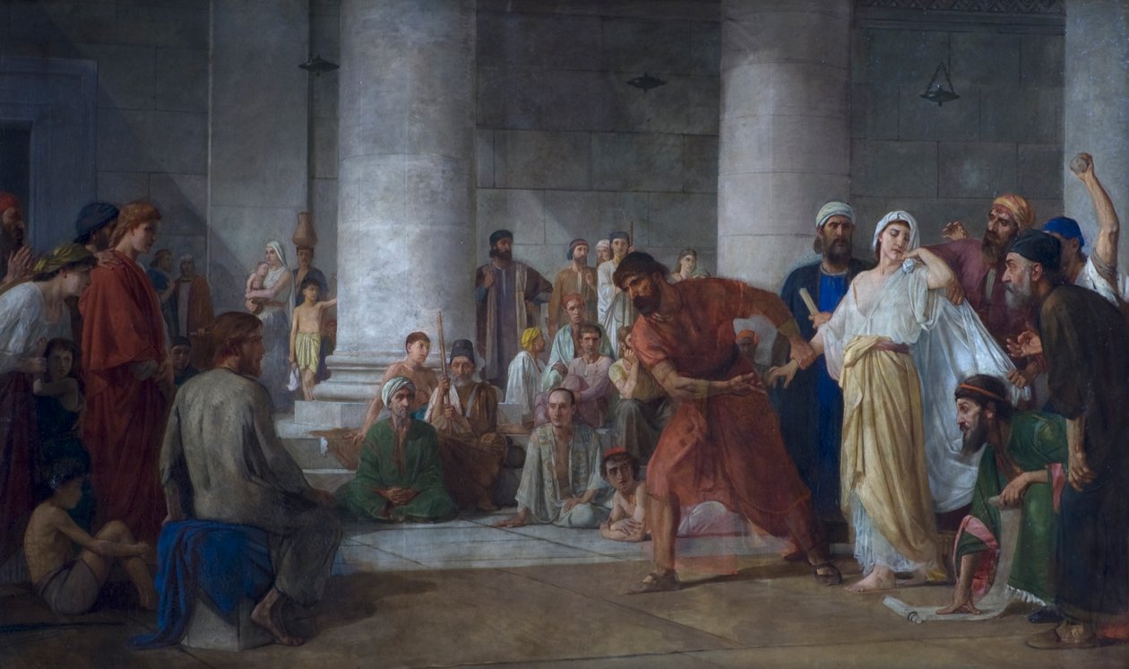 1860'tan Sonra Zina Edilen Kadın (tuval üzerine yağlı boya) by Edward Armitage