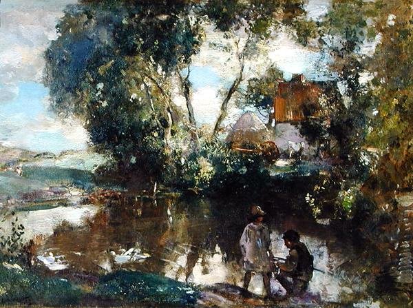Havuz (tuval üzerine yağlı boya) by Edward Arthur Walton