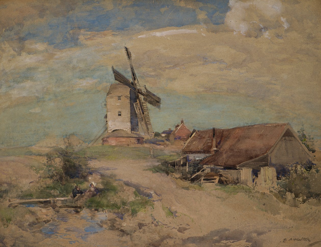 Yel Değirmeni, c.1900-04 (suluboya) by Edward Arthur Walton