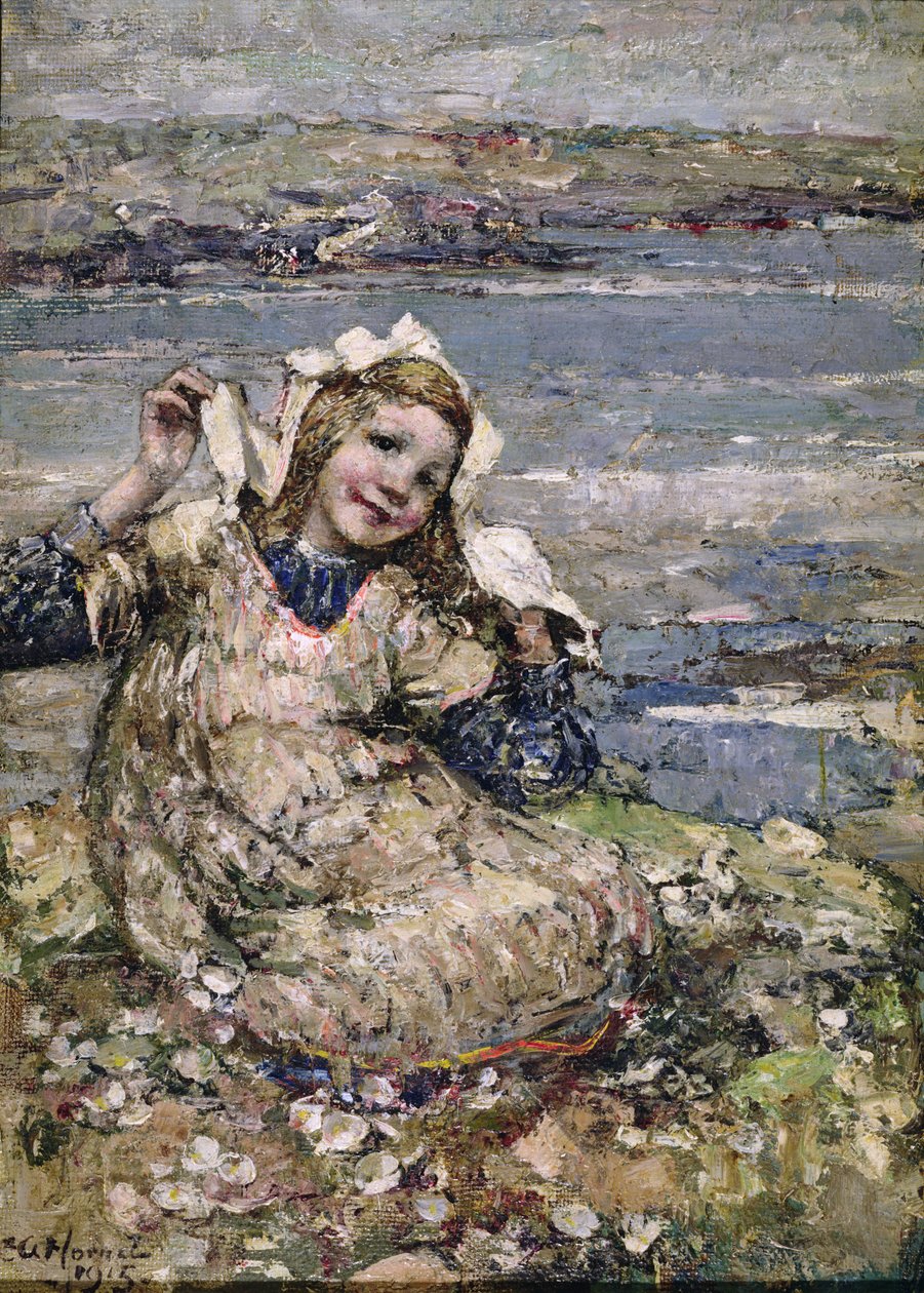 Deniz Kenarında (tuval üzerine yağlı boya) by Edward Atkinson Hornel