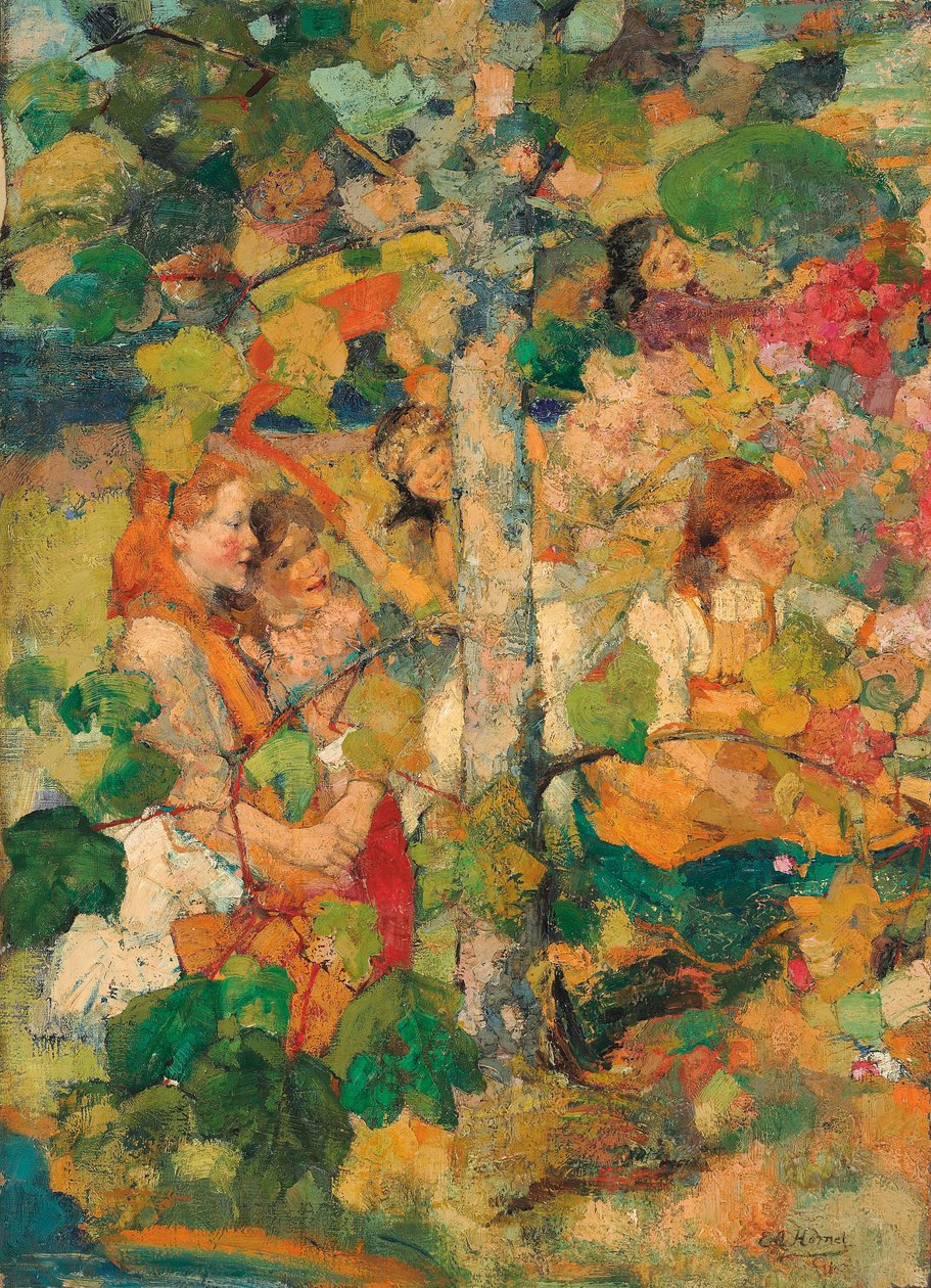 Bir Ağacın Etrafında Dans Eden Çocuklar by Edward Atkinson Hornel