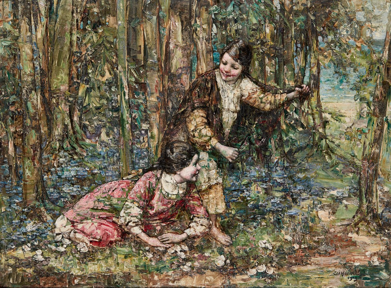 Ormandaki Kızlar (tuval üzerine yağlı boya) by Edward Atkinson Hornel