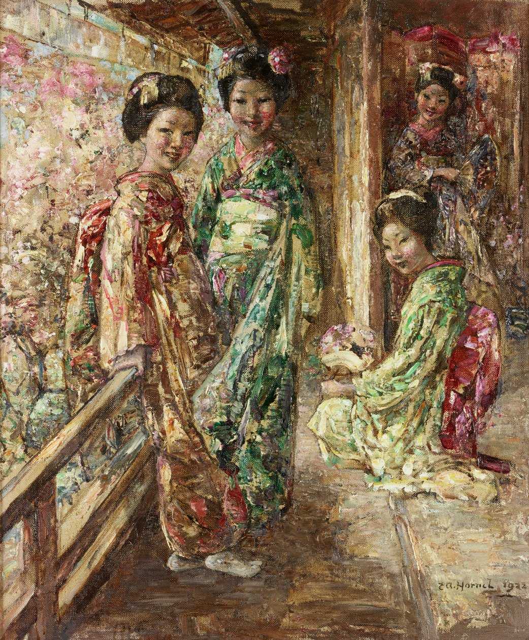 Bir Japon Bahçesinde by Edward Atkinson Hornel