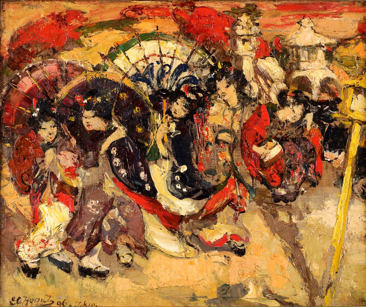 Bahçedeki Japon Figürleri by Edward Atkinson Hornel