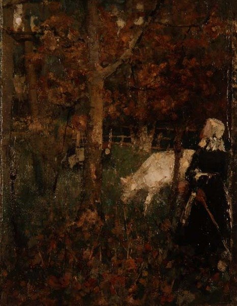 Bir Kızla Pastoral Manzara by Edward Atkinson Hornel