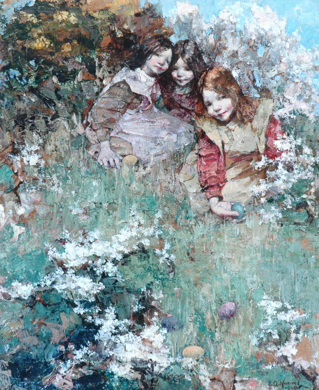 Yuvarlanan Paskalya Yumurtaları by Edward Atkinson Hornel