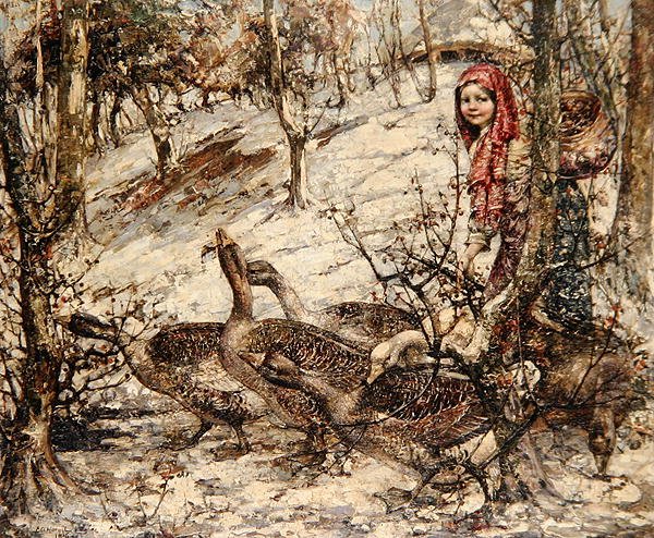 kaz kız by Edward Atkinson Hornel