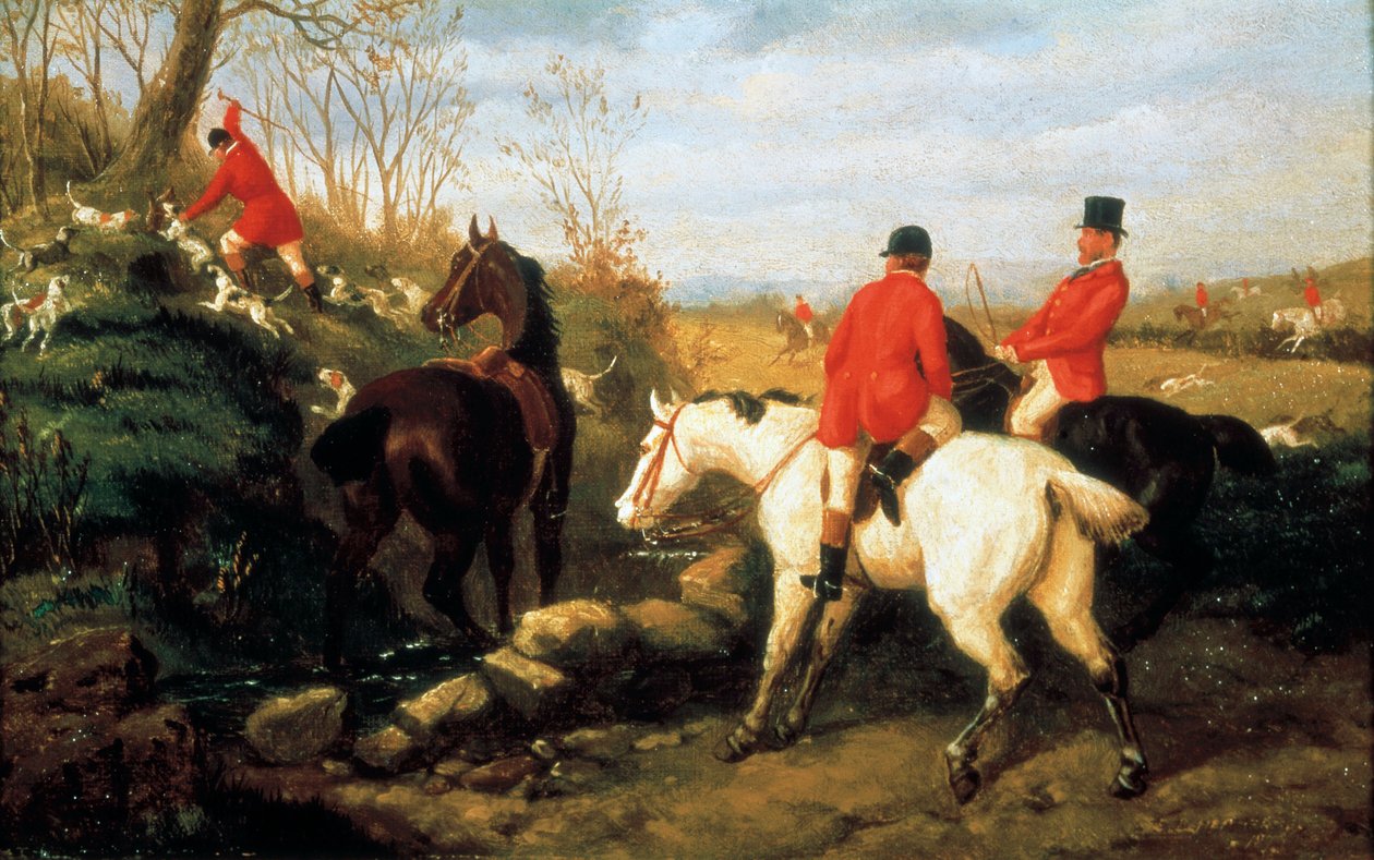 Fox Hunting, 19. yüzyıl sonu (tuval üzerine yağlı boya) by Edward Benjamin Herberte