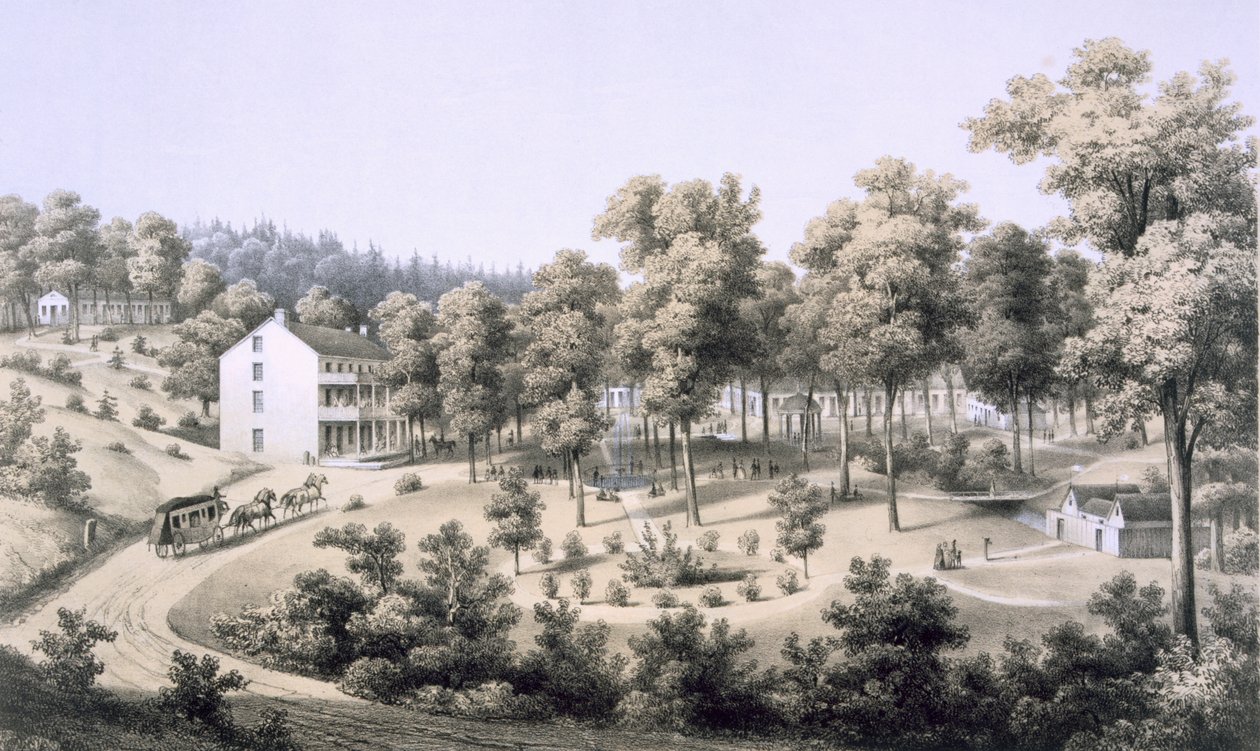 Stribling Springs, Spa Köyü, Augusta Ülkesi, 1858 by Edward Beyer