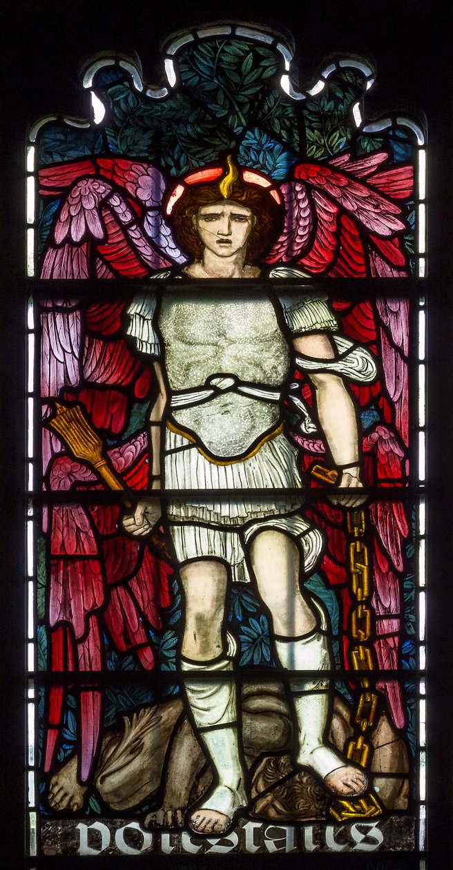 Cambridge, Jesus College Chapel, Morris & Co., Edward Burne-Jones, Potestates, 1873 by Edward Burne Jones