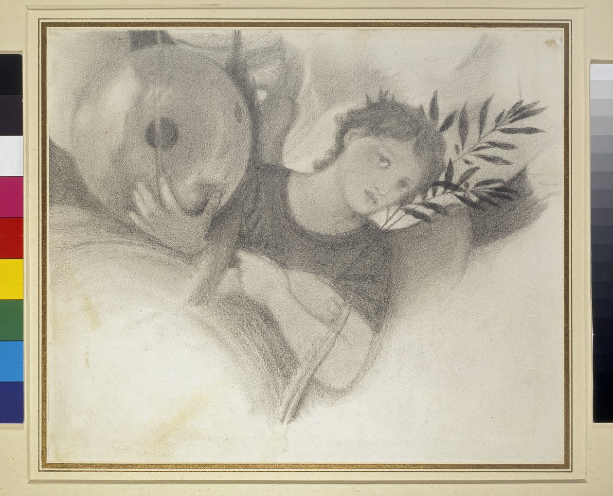 Yaratılış Günlerinde Baş Etmek, c. 1871 - 1875 (kirli beyaz kağıt üzerinde grafit ve siyah tebeşir) by Edward Burne Jones