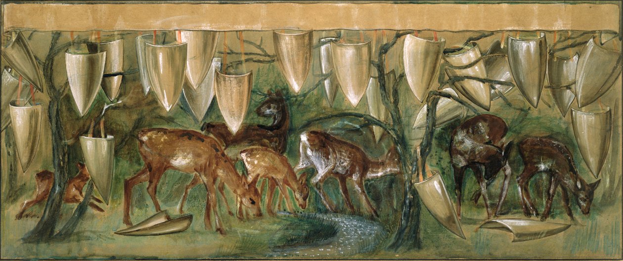 Kutsal Kase Halıları için Çalışma by Edward Burne Jones