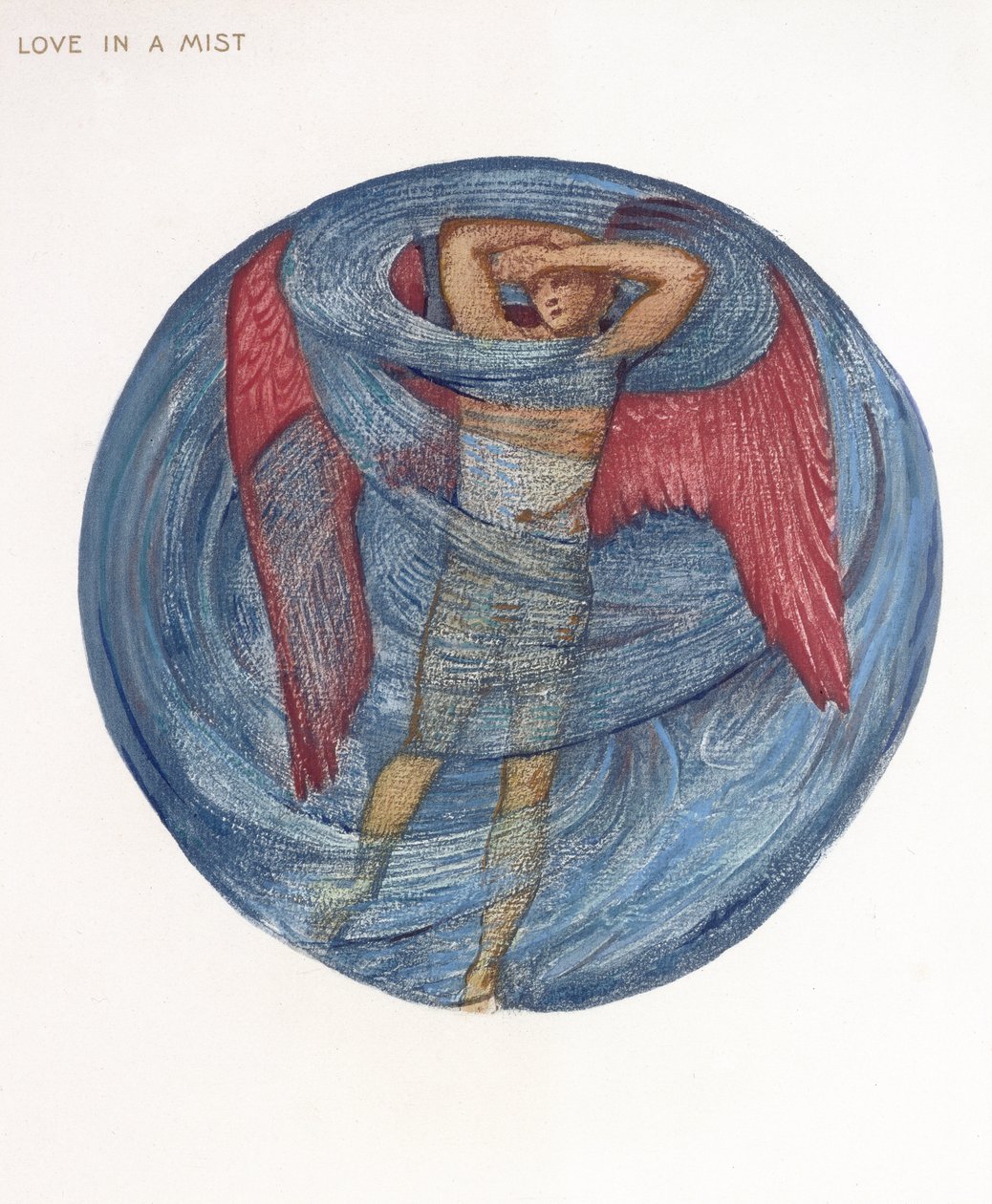 Çiçek Kitabı: I. Sisteki Aşk, 1905 (kağıt üzerinde guajlı lito) by Edward Burne Jones