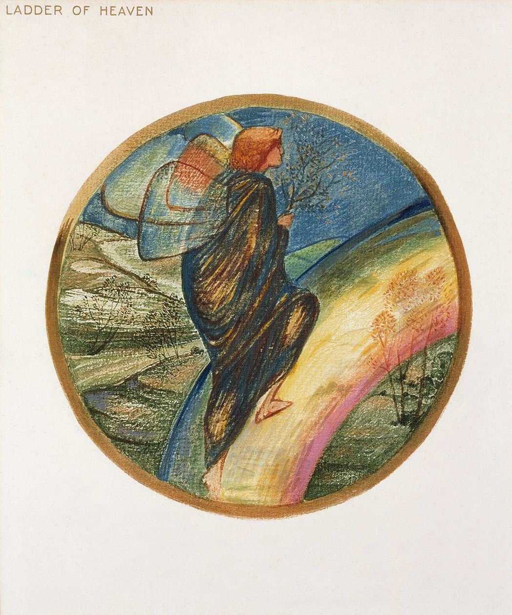 Çiçek Kitabı: XII. Cennetin Merdiveni, 1905 (kağıt üzerine guajlı lito) by Edward Burne Jones