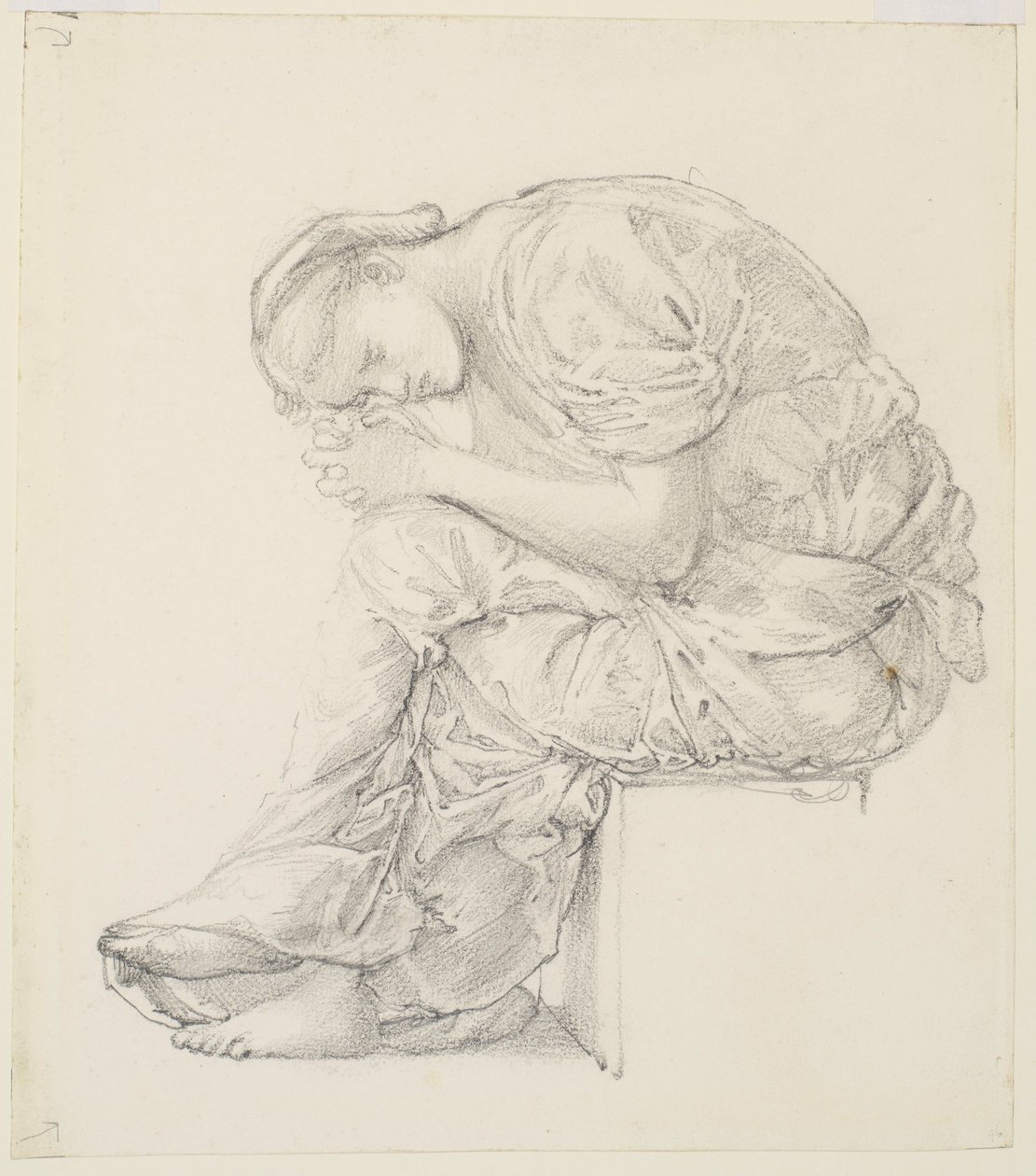 Ağıt - Sağdaki Figür Çalışması by Edward Burne Jones