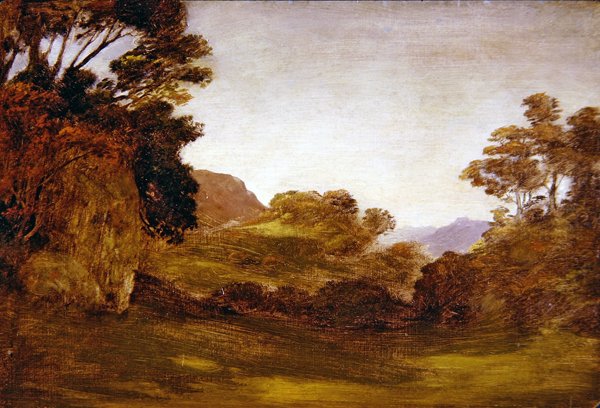 Ormanlık Bir Peyzajdan Geçen Bir Yol (gemide petrol) by Edward Calvert