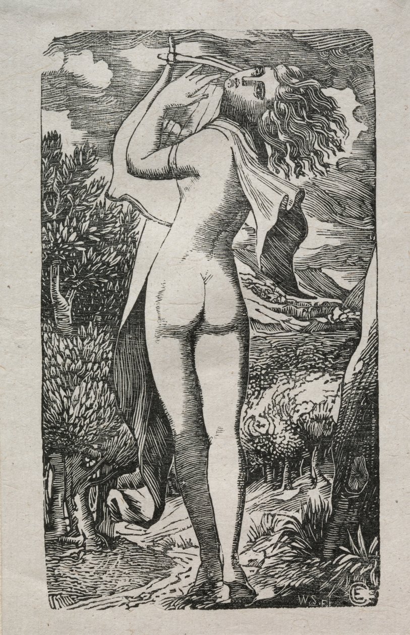 Bacchante veya Lir Üzerindeki Oyuncu by Edward Calvert